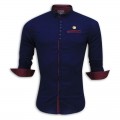 Exclusive Eid Printed Cotton Casual Shirt Collection RS24S Navy Blue