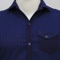 Exclusive Eid Printed Cotton Casual Shirt RO01S Deep Blue