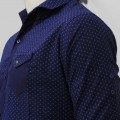 Exclusive Eid Printed Cotton Casual Shirt RO01S Deep Blue