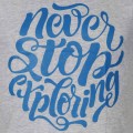 Never Stop Exploring Round Neck T-shirt MG07 Silver