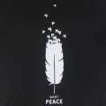 Want Peace Round Neck T-Shirt MG13 Black