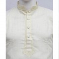 Exclusive Design Mixed Cotton Punjabi SB55P White