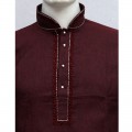 Exclusive Mixed Cotton Punjabi SB58P Maroon