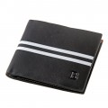 Bogesi Black White Striped Men’s Leather Wallet 1996