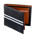 Bogesi Black White Striped Men’s Leather Wallet 1996