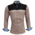 Mixed Cotton Casual Shirt RS21S Black - Ash