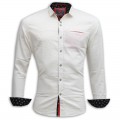 Mixed Cotton Casual Shirt RS22S White