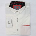 Mixed Cotton Casual Shirt RS22S White