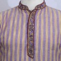 Exclusive Stripe Embroidery Eid Panjabi SB13E Purple