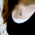 Heart in a Bottle Gemstone Pendant Necklace