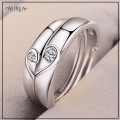 Valentine Special Clear Cubic Zirconia Promise Couple Rings SCR372