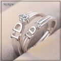 Valentine Special Clear Cubic Zirconia Promise Couple Rings SCR375