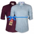 LAVELUX Premium Slim Solid Cotton Formal Shirts : Combo 45