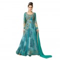 Turquoise Net Designer Gown WF109