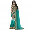 Grey And Turquoise Superb Mudra Designer Saree WF305