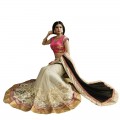 Nirvana Exclusive White & Black Stylish Designer Saree