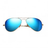 Ray-Ban RB3025 Blue Metal Aviator Matte Gold Frame Replica Sunglasses	