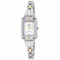 Q&Q Gt77-401Y Women's Silver & Gold Stainless Steel Wrist Watch 	