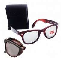 Ray-Ban RB4105 855 Silver Lens Folding Wayfarer	