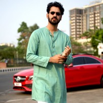 SIMPLE OUTFITS Comfort Cotton Panjabi SCP2217 - Aqua Green	
