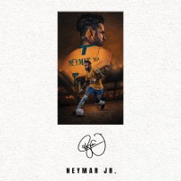 Neymar Poster with Sign HD Print White Sweatshirt NPS024B	