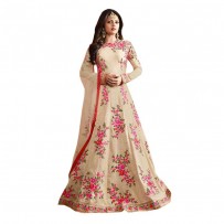Floral Embroidered Anarkali Off White WF7517	