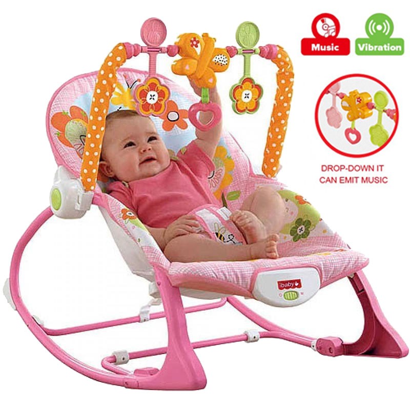 iBaby Infant to Toddler Rocker with Musical Toy Bar Vibrations