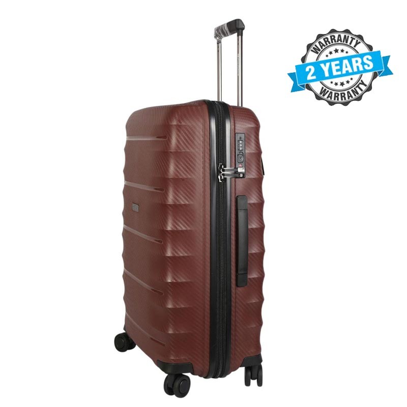 PRESIDENT 24 inch Hard case travel luggage on 4Wheels Suitcase Coffee