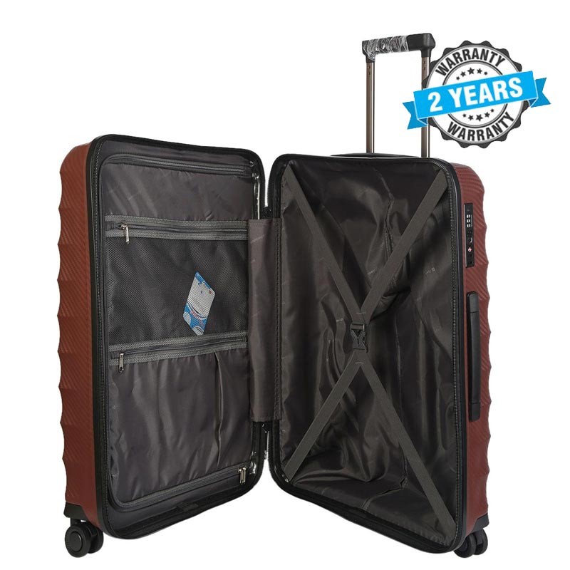 PRESIDENT 24 inch Hard case travel luggage on 4Wheels Suitcase Coffee