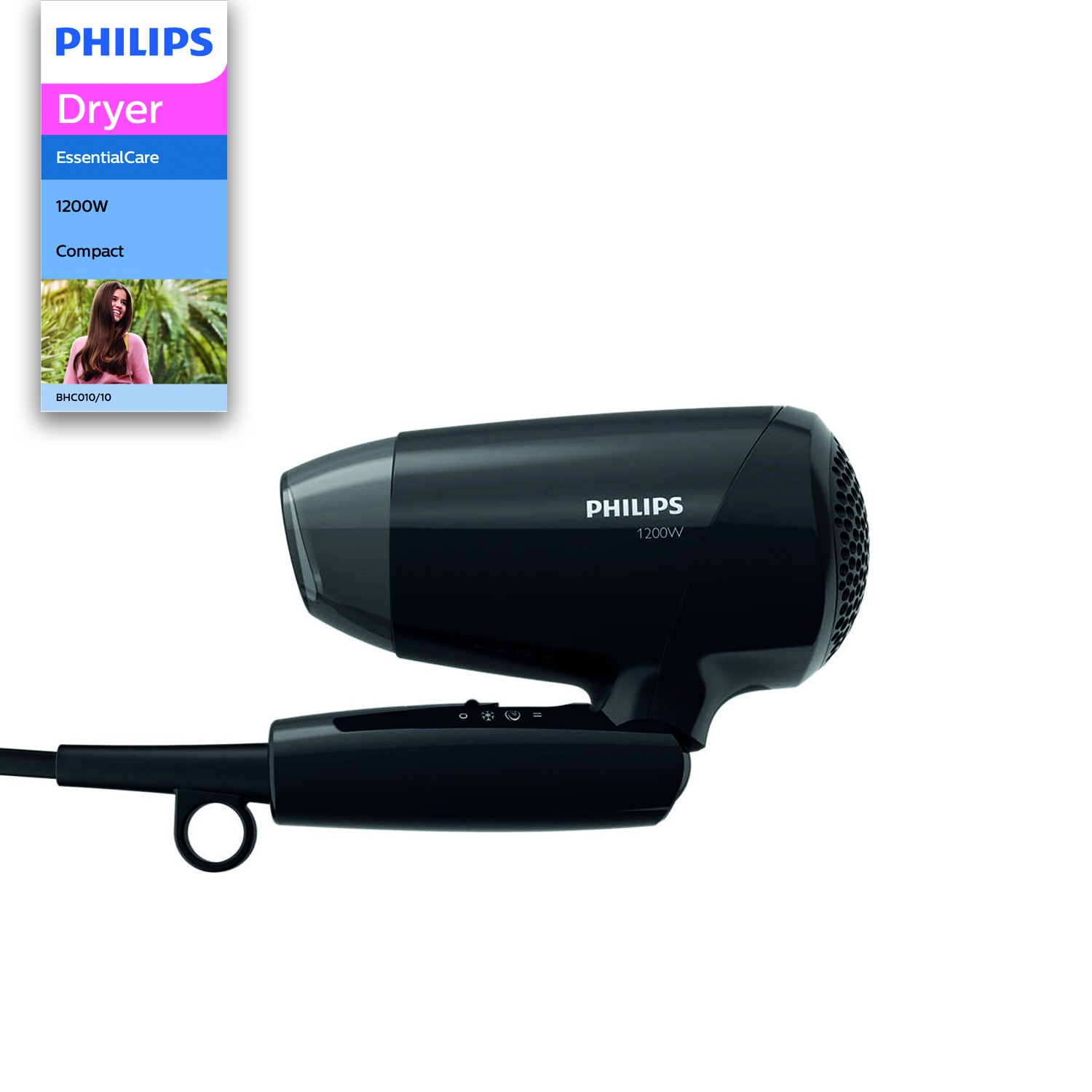 Philips Black 1200W EssentialCare Hair Dryer With 3 Flexible Speed