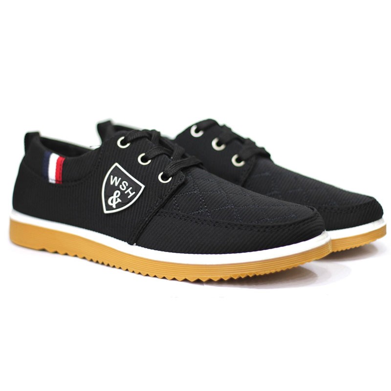 Black Cotton Sneaker Shoe For Men FFS708 Sneakers