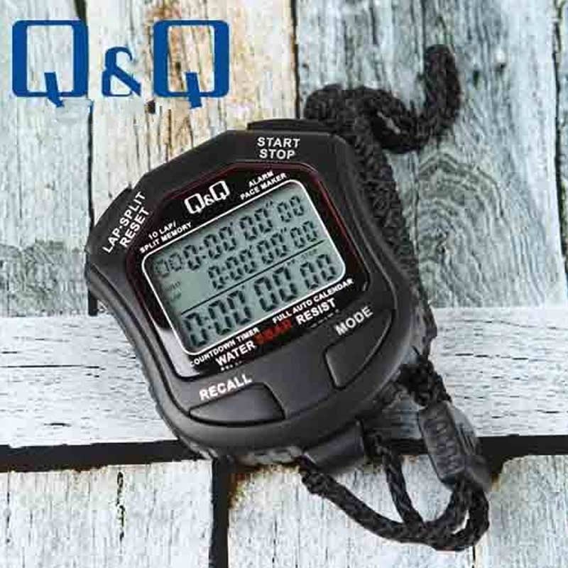 Q&Q HS45J001Y Black Digital Stop Watch ShoppersBD