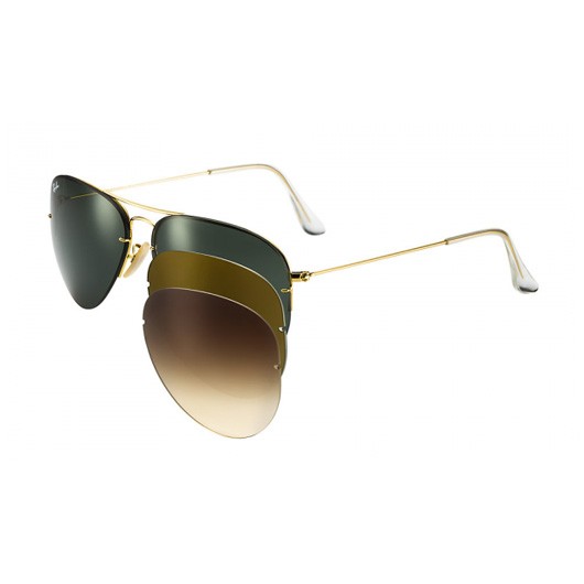 Ray-Ban Flip-Out RB 3460 Aviator Gold Large Metal Replica Sunglass :  ShoppersBD
