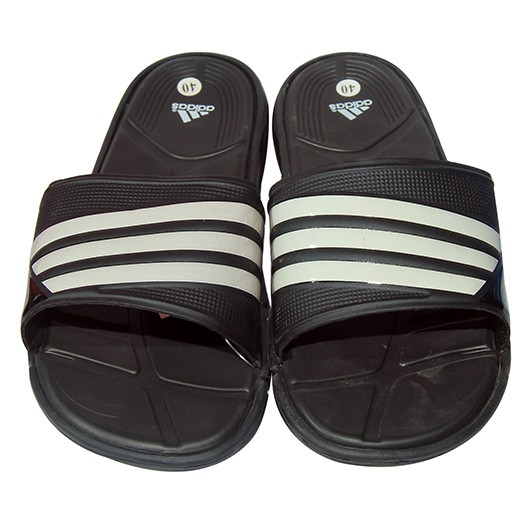 Stylish Adidas Slipper EP203 Black With White : ShoppersBD